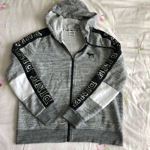 VS Pink Drawstring Zipup Hoodie